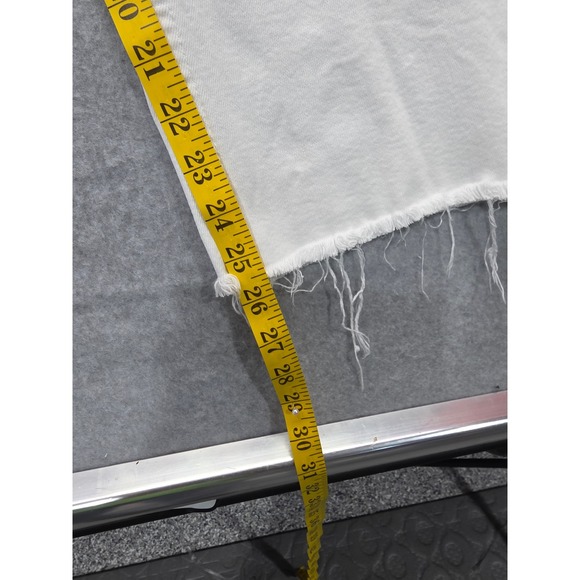Zara Womens White Wide Leg Frayed Hem Denim Jeans High Rise Size 8 - Picture 10 of 16